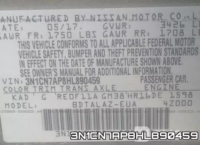 3N1CN7AP8HL890459 фото 10