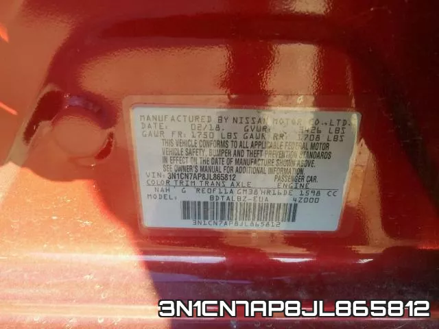 3N1CN7AP8JL865812 фото 2
