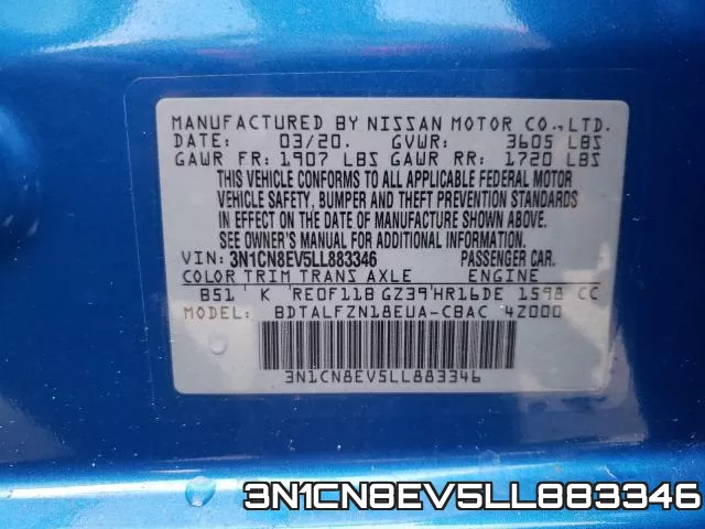 3N1CN8EV5LL883346 фото 2