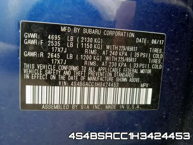 4S4BSACC1H3424453 фото 2