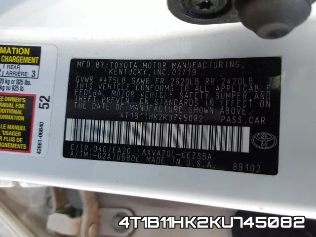 4T1B11HK2KU745082 фото 2