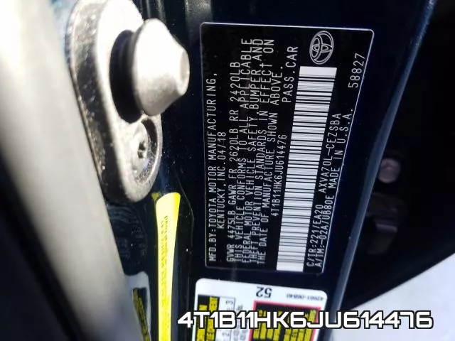 4T1B11HK6JU614476 фото 2