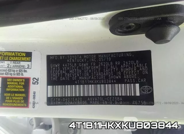 4T1B11HKXKU803844 фото 10