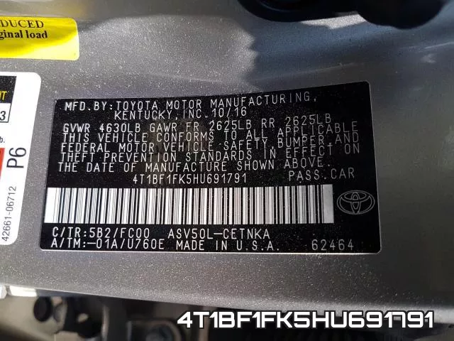 4T1BF1FK5HU691791 фото 2