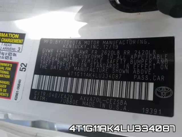 4T1G11AK4LU334087 фото 2