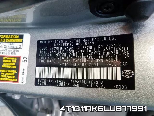4T1G11AK6LU877991 фото 2