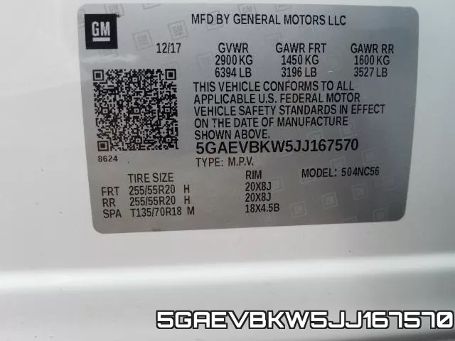 5GAEVBKW5JJ167570 фото 2