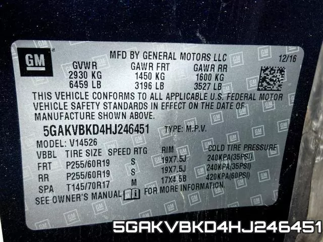 5GAKVBKD4HJ246451 фото 2