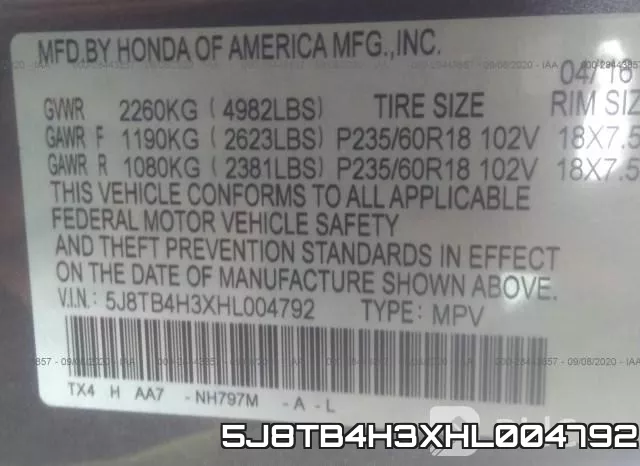 5J8TB4H3XHL004792 фото 10