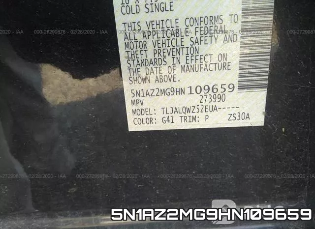 5N1AZ2MG9HN109659 фото 10