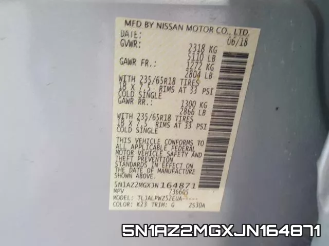 5N1AZ2MGXJN164871 фото 2