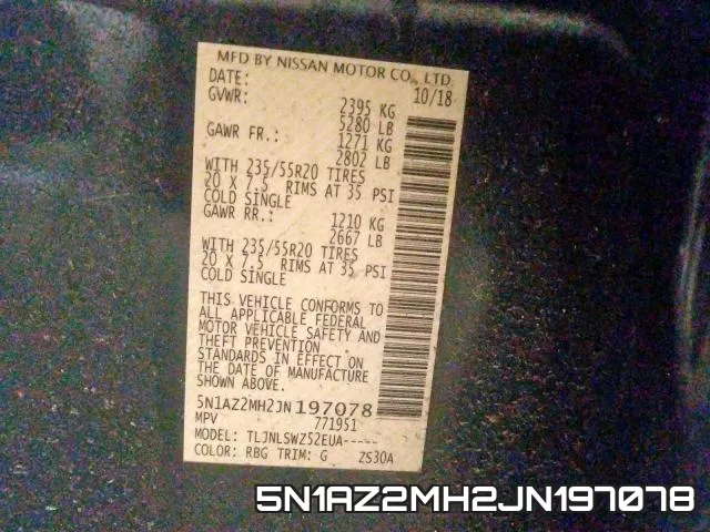 5N1AZ2MH2JN197078 фото 2