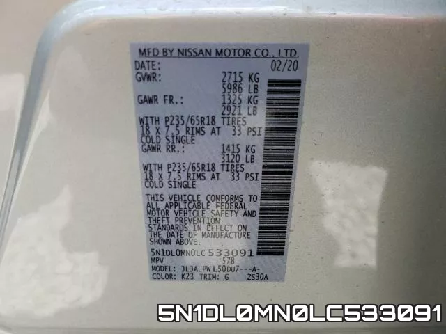 5N1DL0MN0LC533091 фото 2