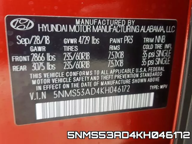 5NMS53AD4KH046172 фото 2