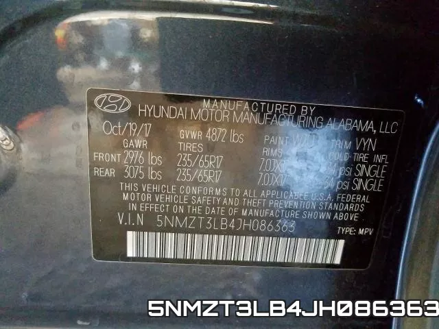 5NMZT3LB4JH086363 фото 2