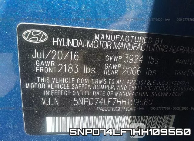 5NPD74LF7HH109560 фото 10
