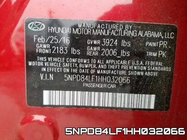 5NPD84LF1HH032066 фото 2