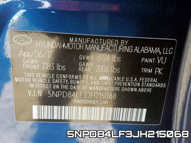 5NPD84LF3JH215068 фото 2