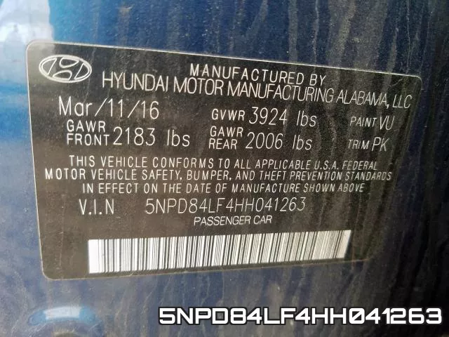 5NPD84LF4HH041263 фото 2