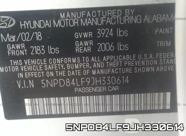5NPD84LF9JH330614 фото 10