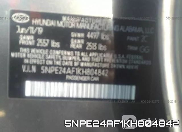 5NPE24AF1KH804842 фото 10
