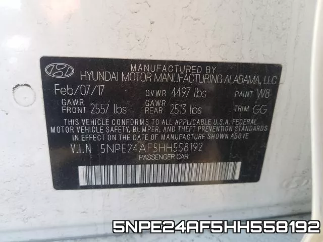 5NPE24AF5HH558192 фото 2
