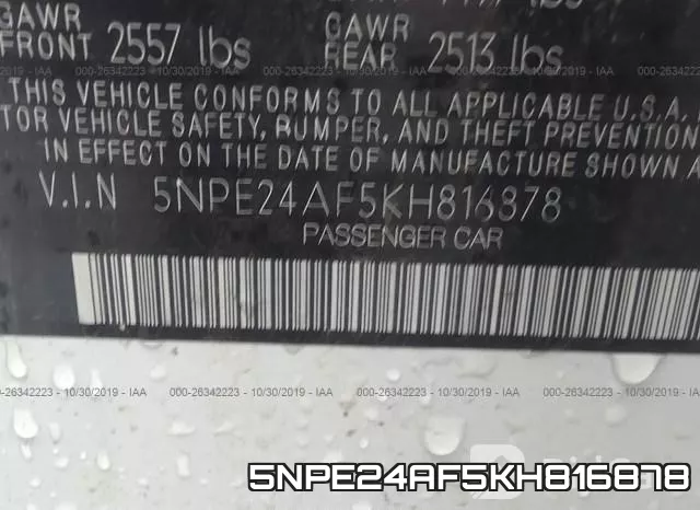 5NPE24AF5KH816878 фото 10