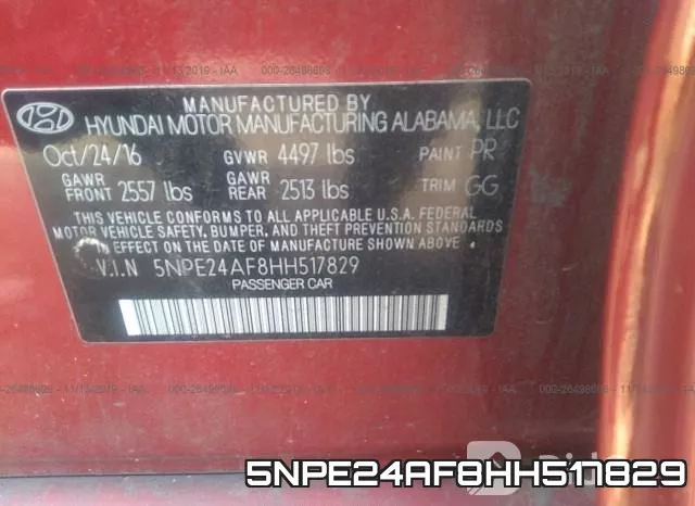 5NPE24AF8HH517829 фото 10