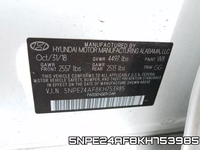 5NPE24AF8KH753985 фото 2