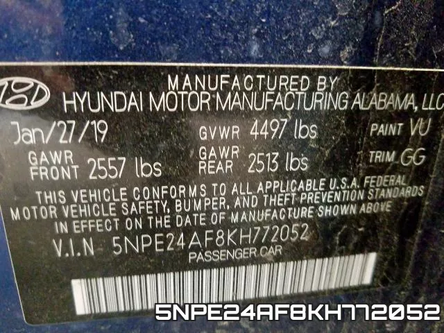5NPE24AF8KH772052 фото 2