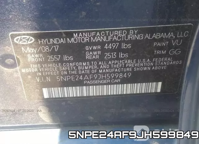 5NPE24AF9JH599849 фото 10