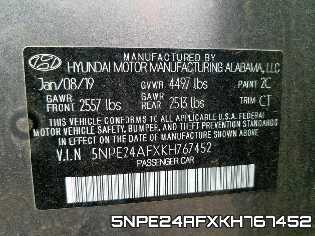 5NPE24AFXKH767452 фото 2