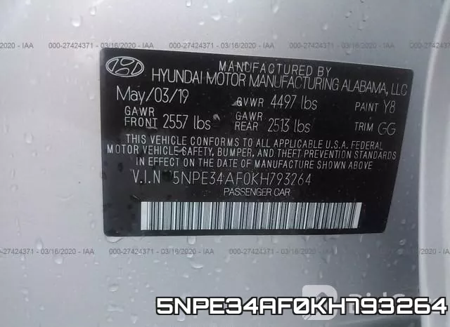 5NPE34AF0KH793264 фото 10