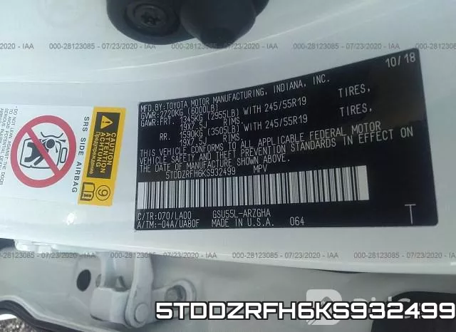 5TDDZRFH6KS932499 фото 10