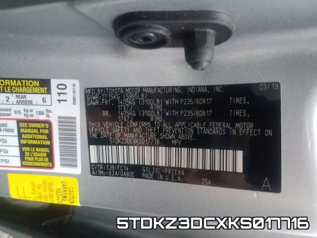 5TDKZ3DCXKS017716 фото 2