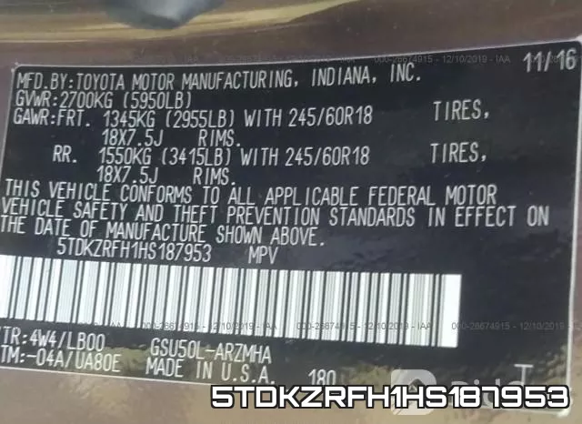5TDKZRFH1HS187953 фото 10