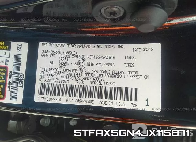 5TFAX5GN4JX115871 фото 10