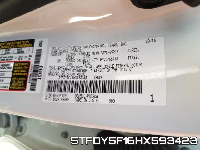 5TFDY5F16HX593423 фото 2