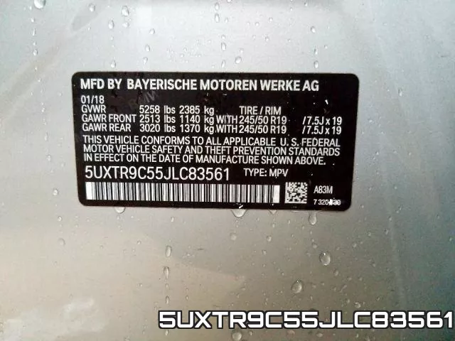 5UXTR9C55JLC83561 фото 2