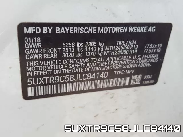 5UXTR9C58JLC84140 фото 2