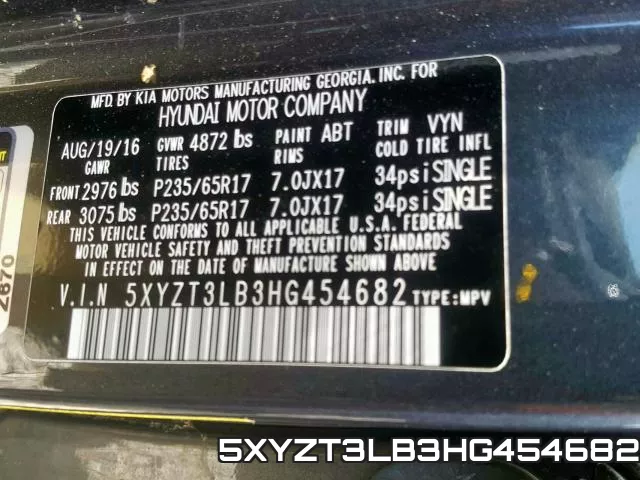 5XYZT3LB3HG454682 фото 2