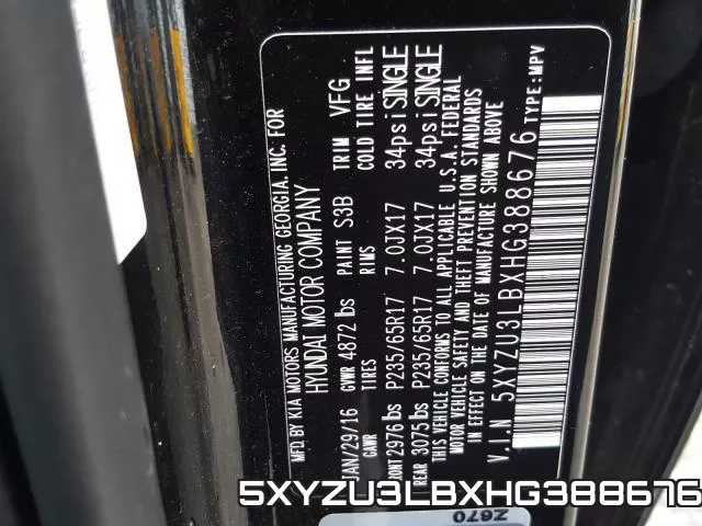 5XYZU3LBXHG388676 фото 2