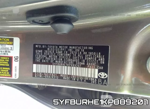 5YFBURHE1KP889207 фото 10