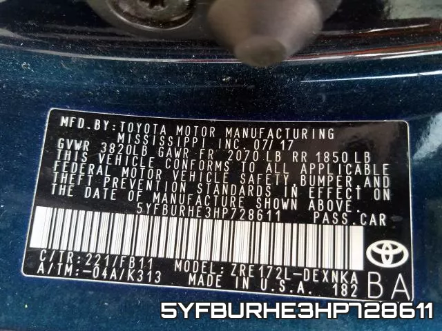 5YFBURHE3HP728611 фото 2