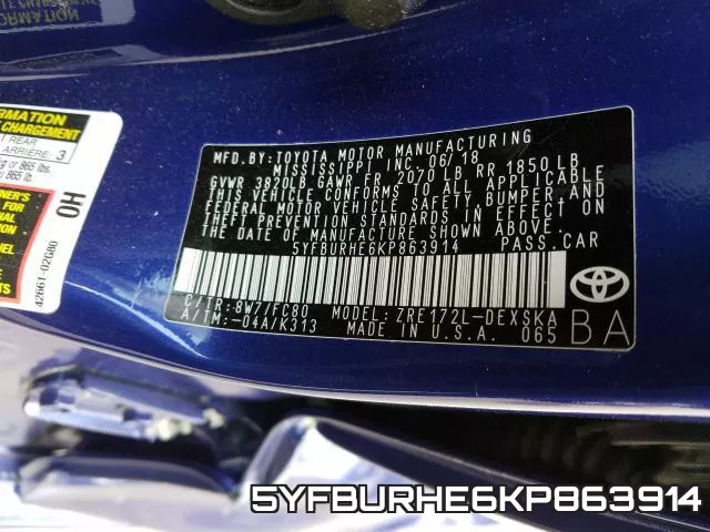 5YFBURHE6KP863914 фото 2