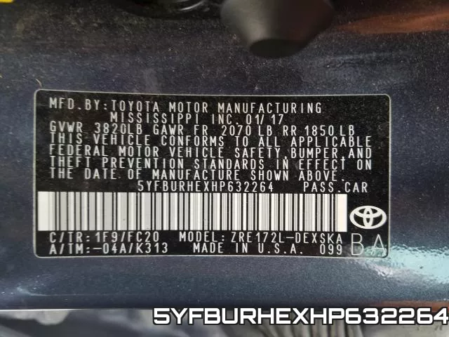 5YFBURHEXHP632264 фото 2