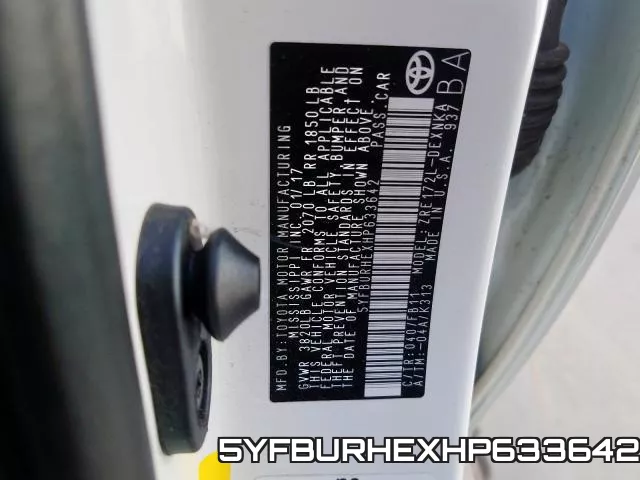 5YFBURHEXHP633642 фото 2