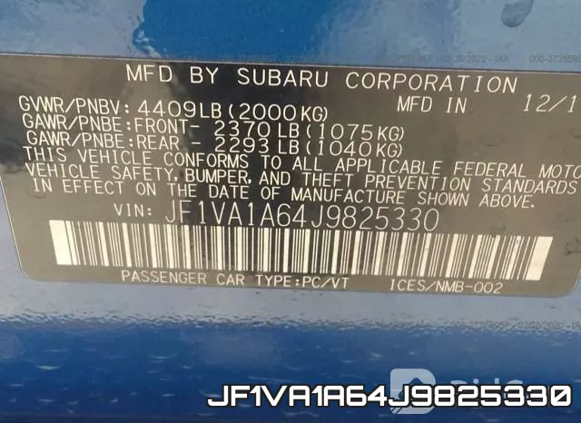 JF1VA1A64J9825330 фото 10