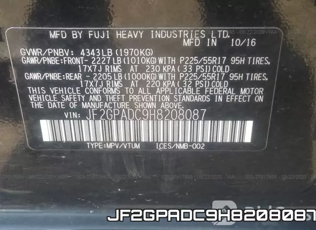 JF2GPADC9H8208087 фото 10