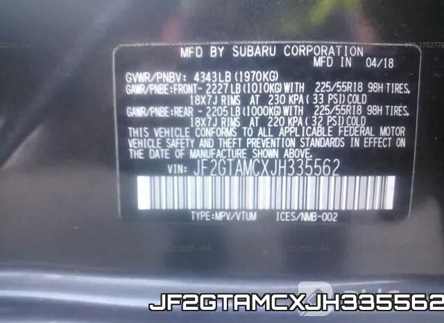 JF2GTAMCXJH335562 фото 10